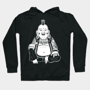 Punk Buddha with cool Piercing Expander and Tattoos Hoodie